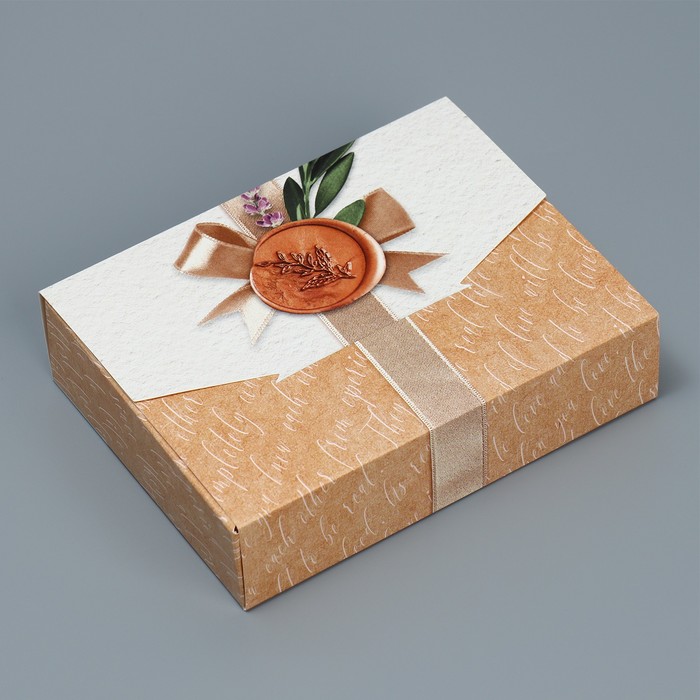 Коробка подарочная складная конверт, упаковка, «Эко», 16 х 12 х 4 см
