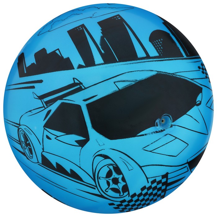 Мяч детский ZABIAKA «Машина», d=22 см, 60 г, цвет синий - фото 1906168494