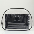 Переноска для животных прозрачная, 42*32*28 см, чёрная - Фото 15