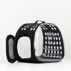 Переноска для животных прозрачная, 42*32*28 см, чёрная - Фото 4