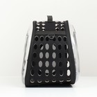 Переноска для животных прозрачная, 42*32*28 см, чёрная - Фото 10