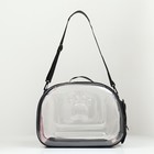 Переноска для животных, 42×32×28 с, прозрачная, розовая - Фото 5