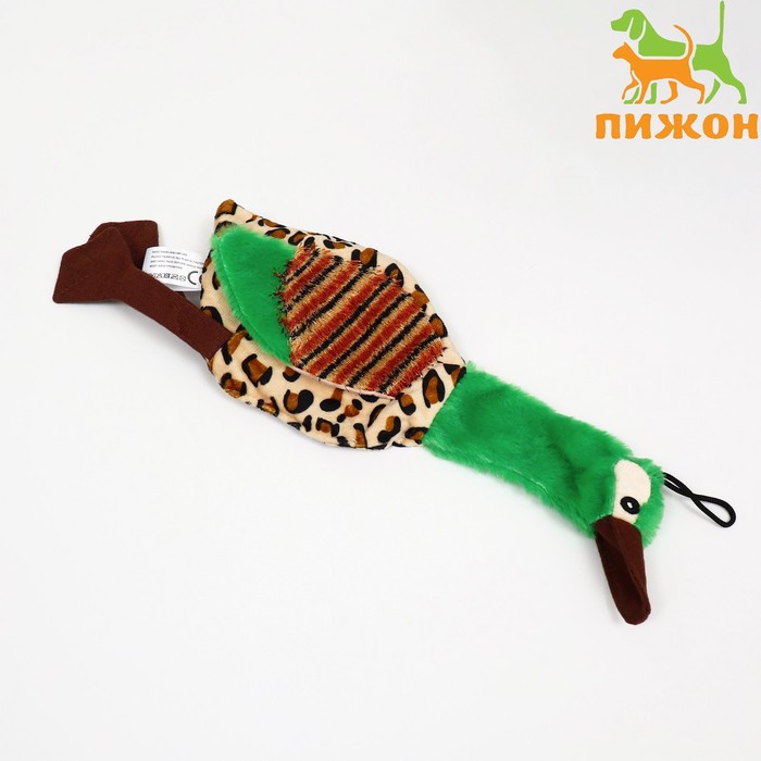 Игрушка текстильная "Утка", 30 х 9 см, зелёная - Фото 1
