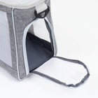 Сумка-переноска для животных, 24×25×41 см, с раздвижным окном, серая - Фото 6