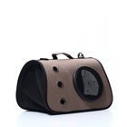 Сумка - переноска для животных, 40×26×26 см, с иллюминатором, коричневая - Фото 5