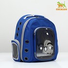 Рюкзак для переноски животных с окном для обзора,  синий - Фото 1