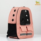 Рюкзак для переноски животных с окном для обзора, розовый - фото 10211116