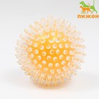 Игрушка для собак "Мяч теннис 2 в 1", TPR+винил, 9,5 см, прозрачная/жёлтая - фото 2118349