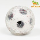 Игрушка для собак "Мяч футбол-лапки 2 в 1", TPR+винил, 7,5 см, прозрачная/белая с чёрным - фото 319236477