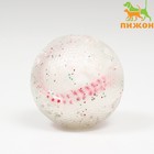 Игрушка для собак"Мяч бейсбол-косточки 2 в 1",TPR+винил,7,5 см, прозрачная/белая - фото 319236480