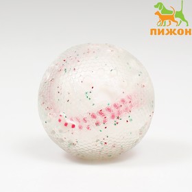 Игрушка для собак"Мяч бейсбол-косточки 2 в 1",TPR+винил,7,5 см, прозрачная/белая