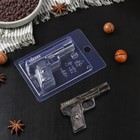 Форма для шоколада и конфет пластиковая «Пистолет», 10×6×2 см, цвет прозрачный - фото 10211269
