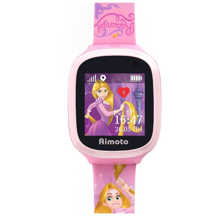 Детские смарт-часы Aimoto Disney "Рапунцель", 1.44", GPS, камера,SOS, местоположение, звонок - Фото 1