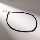 Чокер шар №3 «Шпинель» крестик в серебре, 38 см + 5 см удлинитель - фото 30761712