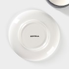 Чайная пара Доляна «Марокко», 2 предмета: чашка 280 мл, блюдце d=15 см, фарфор, белая, чёрная - Фото 5