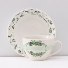 Сервиз чайный Доляна «Эвкалипт», 12 предметов: 6 чашек 280 мл, 6 блюдец d=15 см, фарфор - Фото 4