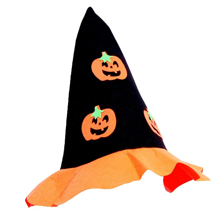 Карнавальный костюм Тыква,жилет,шляпа черно-оранжевая,рост 98-110 - фото 1907616048