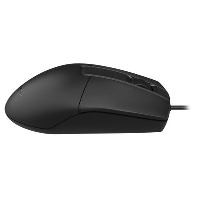 Мышь A4Tech OP-330S, USB, бесшумная, оптическая, проводная, 1000 dpi, чёрная