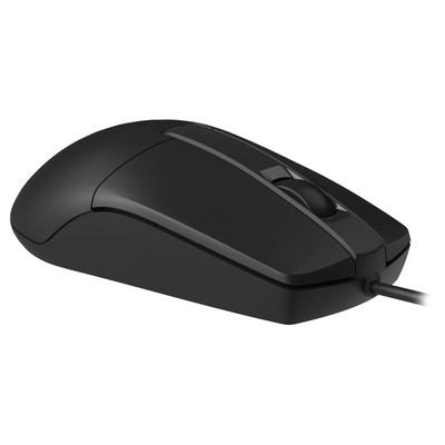 Мышь A4Tech OP-330S, USB, бесшумная, оптическая, проводная, 1000 dpi, чёрная
