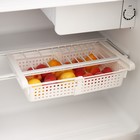 Органайзер для холодильника раздвижной «Лофт», 19,7×20×7,7 см, цвет белый - фото 4370038