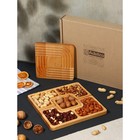 Подарочный набор деревянной посуды Adelica, менажница из 3-х предметов, доска сервировочная для подачи, берёза - фото 319237384