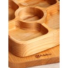 Подарочный набор деревянной посуды Adelica, доска сервировочная, менажница 5 секций, масло для пропитки в подарок 100 мл, берёза - фото 4370064