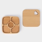 Подарочный набор посуды Adelica, доска сервировочная, менажница 5 секций, масло для пропитки в подарок 100 мл, дерево берёза - Фото 9