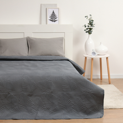 Покрывало евро Marianna «Листопад», размер 200×225 см, тёмно-серое
