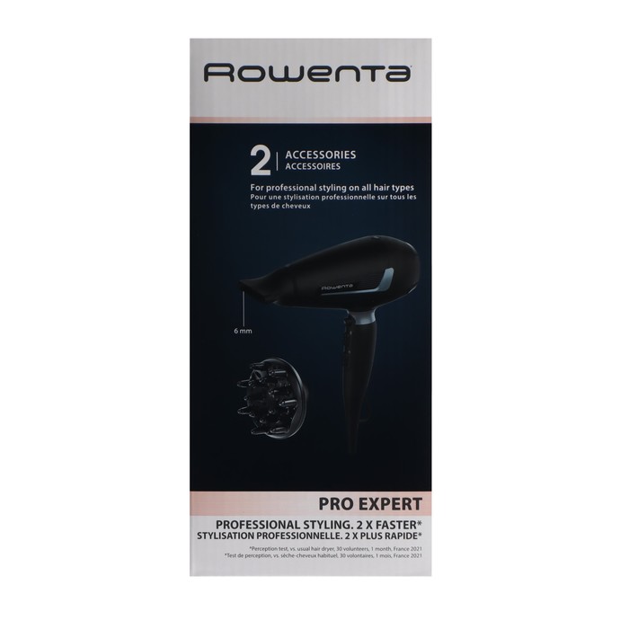 Фен Rowenta CV8820F0, AC мотор, 2100 Вт, 3 температуры, 2 скорости, хол. воздух, шнур 1.8 м - фото 51345961