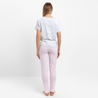 Комплект домашний женский (футболка/брюки), цвет серый, размер 44 - Фото 3