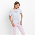 Комплект домашний женский (футболка/брюки), цвет серый, размер 44 - Фото 4