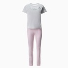 Комплект домашний женский (футболка/брюки), цвет серый, размер 44 - Фото 7