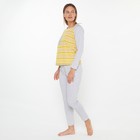 Комплект домашний женский (лонгслив/брюки), цвет жёлтый, размер 44 - фото 33487271