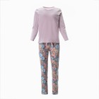 Комплект женский домашний (лонгслив/брюки), цвет розовый, размер 50 9444365
