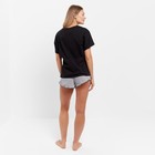 Комплект женский домашний (футболка/шорты), цвет чёрный, размер 50 - Фото 6