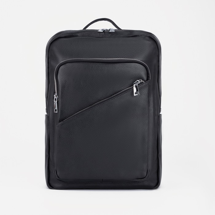 Рюкзак на молнии, 2 наружных кармана, цвет чёрный - Фото 1