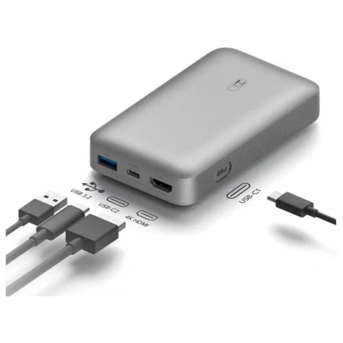 Внешний аккумулятор Xiaomi Mi ZMI QB816, 10000мАч, 4А, USB, 2USB-C, HDMI, с функцией хаба - фото 51459256