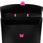 Папка портфель А4, 700 мкм, 1 отделение, Calligrata, черный с розовыми элементами отделки - Фото 3