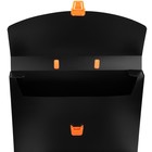Папка портфель А4, 700 мкм, 1 отделение, Calligrata, чёрный с оранжевыми элементами отделки - фото 9056531