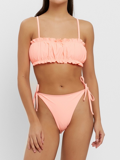 Купальник женский с топом бандо MINAKU цвет персиковый, размер 42