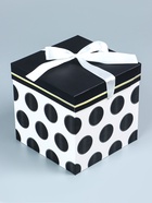 Коробка подарочная самосборная «Горошек» 15×15×15 см - Фото 1