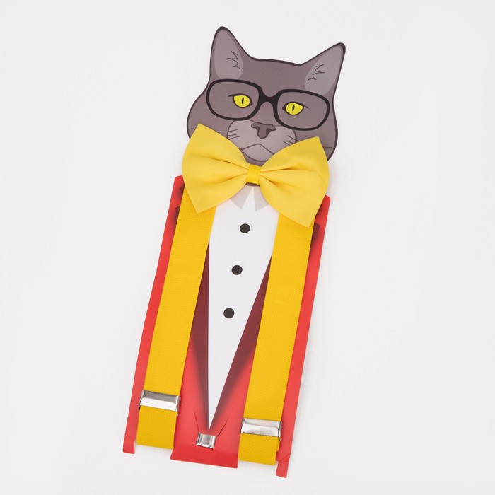 Подтяжки детские «Выбражулька», ширина 2.5 см, бабочка, жёлтая - Фото 1