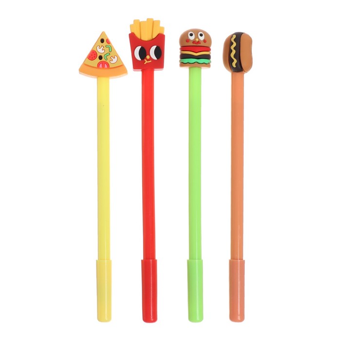 Ручка-прикол Calligrata «Фастфуд», чёрный стержень, гелевая, МИКС - Фото 1