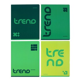 Тетрадь 48 листов в клетку Monocolor. Green trend, обложка мелованный картон, блок офсет, МИКС