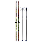 Комплект лыжный: пластиковые лыжи 205 см с насечкой, стеклопластиковые палки 165 см, крепления NN75 мм, цвета МИКС - Фото 19