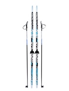 Комплект лыжный: пластиковые лыжи 200 см с насечкой, стеклопластиковые палки 160 см, крепления NN75 мм, цвета МИКС - Фото 7