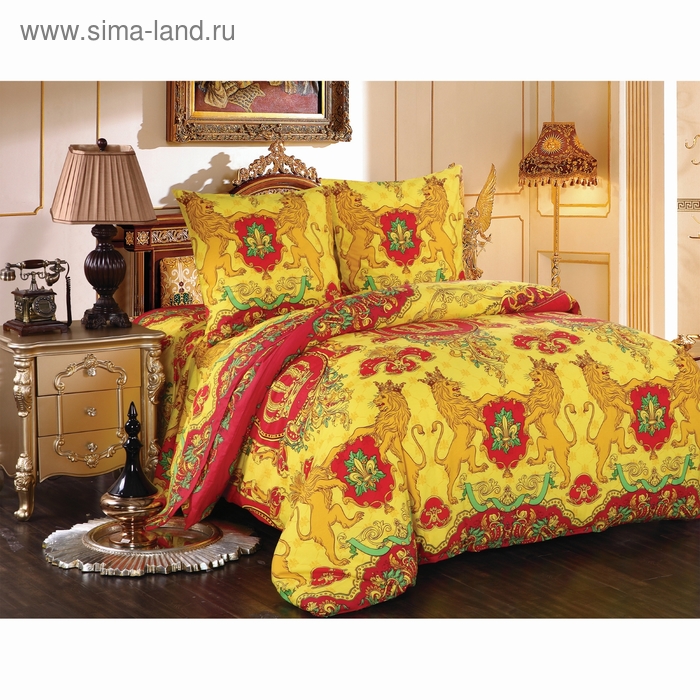 Постельное бельё "Этель" 1,5 сп., Королевское 150*210 см, 150*210 см, 70*70 см - 2 шт. 100% хлопок, поплин, 8334 - Фото 1