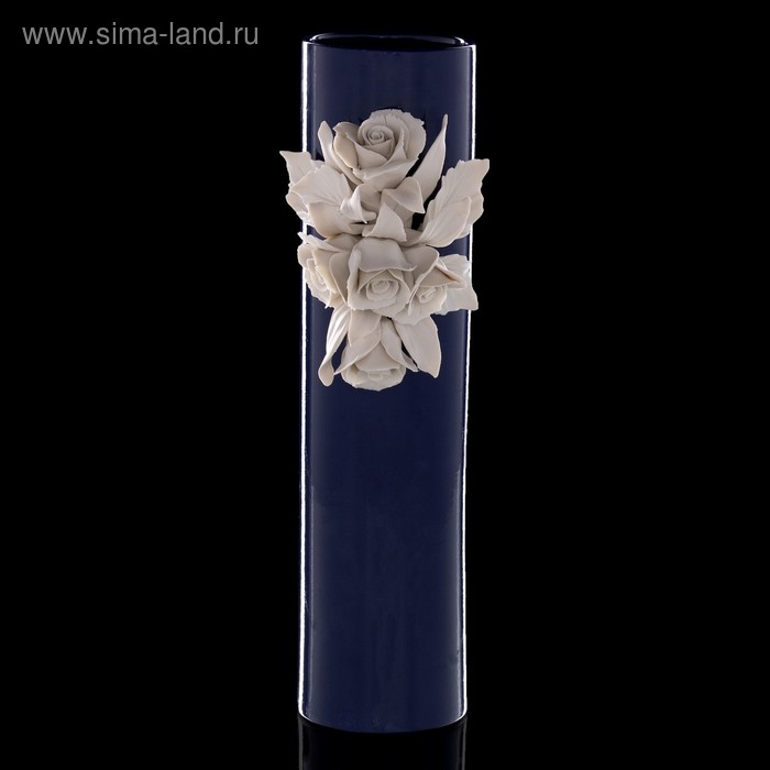 Ваза White Rose Stretto, синяя, 15 × 15 × 40 см - Фото 1