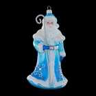 Игрушка елочная "Дед мороз с посохом", синий, 16 см - Фото 1