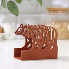 Салфетница деревянная «Мишка», 12×12×5,5 см, цвет коричневый - фото 25389029